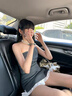 ANN ANDELMAN【明星同款】2025新品打褶翻邊抹胸女不規(guī)則灰色吊帶背心 灰色 S 曬單實拍圖