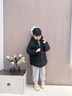 帕西爺爺兒童羽絨服男女加厚短款外套2024新款保暖寶寶童裝2332A 黑色 120 cm（充絨量122g） 曬單實(shí)拍圖