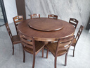 章璽餐桌椅組合現代簡(jiǎn)約餐桌家用中式實(shí)木圓桌飯店實(shí)木餐桌酒店飯桌子 CT02款-胡桃/海棠/櫸木色-帶轉盤(pán) 1.6米 圓桌+8椅【顏色備注】 曬單實(shí)拍圖