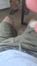 啄木鳥夏季男士速干透氣五分褲打孔休閑百搭簡約刺繡短褲 25533卡其綠色 XL 約140-155斤 曬單實拍圖