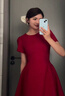 GARNUO紅色連衣裙子女夏季法式高級感訂婚禮服裙新娘敬酒服收腰顯瘦長(cháng)裙 紅色【短袖長(cháng)款】 S 【80-100斤】 曬單實(shí)拍圖