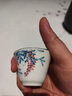 季慕家釉下彩手繪青花品茗杯紫藤花功夫茶具陶瓷茶杯玉瓷茶具 玉瓷-紫藤思悠-凡靈茶杯 60ml 曬單實拍圖