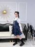 WVD女童抱嬰袋蛋糕裙牛仔裙2025春秋新款女大童夏裝洋裝 藍(lán)色 150 cm 曬單實(shí)拍圖