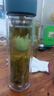 明霞玻璃杯雙層大容量水杯便攜車載男女商務(wù)茶水分離泡茶杯子450藍(lán) 曬單實(shí)拍圖