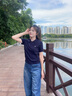 POLOWALK短袖針織衫女裝2025秋季新品女式通勤時(shí)尚潮流短袖針織衫 藏青色 L /165 曬單實(shí)拍圖