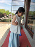 小豬彼特女童褲裙套裝夏季薄款2025新款兒童裙褲冰絲闊腿褲女大童夏裝褲子 9992白色+2170藍(lán)色【套裝】 150 cm 曬單實(shí)拍圖