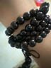 QMXD黑檀木手串108顆佛珠手鏈男士盤(pán)玩念珠多圈文玩手鏈女款項鏈情侶 黑色 108顆8MM 曬單實(shí)拍圖