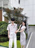 羅蒙（ROMON）新中式情侶裝夏季裝2025新款小眾短袖襯衫法式一衣一裙旗袍連衣裙 女連衣裙 L 曬單實(shí)拍圖