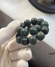 樂喵（LEMIAO）菩提根手鏈綠飄花繞指柔手串盤玩陰皮桶型佛珠男女款新年禮物 青玄思空【深綠珠老型桶單圈】 A28-304 14*13mm 曬單實(shí)拍圖