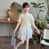 女童套裝夏季2025新款兒童洋氣棉布T恤女孩夏裝時髦蛋糕裙兩件套 套裝【T恤+半身裙】買套裝更實惠 140 曬單實拍圖