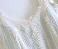 浪莎（LangSha）吊帶睡衣女夏季純棉紗布無袖甜美公主風(fēng)短褲家居服兩件時(shí)尚套裝 幻彩條紋 L 曬單實(shí)拍圖
