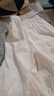 闊色（kuose）拼接a字半身裙褲闊腿褲女2025春夏新款荷葉邊魚(yú)尾寬松九分褲 米白色4004 M /M 曬單實(shí)拍圖