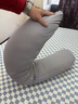 夏季側睡天然乳膠抱枕男夾腿長(cháng)條枕女上睡覺(jué)專(zhuān)用涼感大抱枕成人男 冰涼貢緞淺灰 143cm*37cm 含枕芯 泰國乳膠芯 曬單實(shí)拍圖