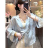 伊琦蕾（YIQILEI）中國風(fēng)套裝女春夏季2025新款盤扣上衣外套連衣裙新中式兩件套女夏 藍(lán)色【套裝】 L 【建議95-110斤】 曬單實(shí)拍圖