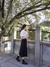 德瑪納【輕呼吸萊賽爾】夏季知性優(yōu)雅松緊高腰傘裙飄逸A字女式半身裙 曬單實拍圖