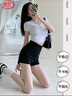 浪莎黑色辣妹短褲女2025新款夏季外穿休閑高腰顯瘦a字小個子緊身熱褲 曬單實拍圖