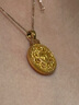 老廟黃金吊墜八寶羅盤(pán)古法金項(xiàng)鏈福字掛墜送長(zhǎng)輩男女款情侶款七夕禮物 約6.5g 送925鏈（可換黑繩） 曬單實(shí)拍圖