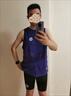 輕功QINGUNG輕功體育運動(dòng)跑步背心男女比賽競技田徑馬拉松速干兩件套 圓弧背心白色+高彈黑五分褲 M  建議70-90斤 曬單實(shí)拍圖