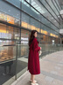 clotho Rennie品牌女裝風衣外套女中長款2025春秋新款韓版休閑氣質雙排扣大衣 楓葉紅 M 曬單實拍圖