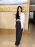 冰絲奶芙山本褲女夏季薄款2025新款休閑小個(gè)子肌理感白色闊腿褲子 黑色-常規(guī)款 L 建議（111-125斤） 曬單實(shí)拍圖