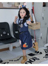 G.DUCKKIDS童裝女童套裝夏季新款兒童衣服女孩兔子警官三件套女寶寶短袖短褲 三件套+領(lǐng)帶 110 尺碼4~5歲【100-110cm】 曬單實拍圖