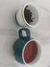 午間 招財貓陶瓷辦公杯茶水分離茶杯帶蓋過(guò)濾家用泡茶杯水杯杯子禮品 招財貓-辦公杯（孔雀綠） 曬單實(shí)拍圖