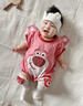 G.duck嬰兒包屁衣夏裝男女寶寶衣服夏季薄款三角連體衣超萌新生兒外出服 草莓熊哈衣 90cm 建議9個(gè)月-1歲20-25斤 曬單實(shí)拍圖