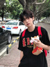 MEDM25SS貼皮四字短袖T恤男士2025新款半袖美式復(fù)古休閑五分袖tee 黑色 L 曬單實拍圖