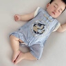 G.DUCKKIDS小黃鴨童裝嬰兒連體衣夏季中國風(fēng)爬服周歲禮服男寶寶唐裝外出哈衣 藍色 66cm 66尺碼建議3-6個(gè)月cm 曬單實(shí)拍圖