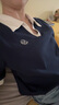百圖betu女裝春夏新款T恤時髦拼色polo領(lǐng)寬松百搭T恤女2403T15 寶蘭 L 曬單實拍圖