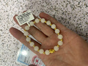 龍徽珠寶 和田玉黃金手串女款足金蓮花轉運珠白玉手鏈生日禮物送女友 曬單實(shí)拍圖