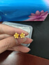 周六福七夕禮物黃金耳釘女足金999花卉耳飾耳針 計價 2.23g 曬單實拍圖