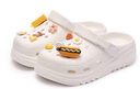 名創(chuàng)優(yōu)品（MINISO）洞洞鞋女款2025新款eva防滑防臭沙灘鞋增高涼拖鞋女夏季外穿 白色+美食集(10個)滴塑 36-37 曬單實拍圖