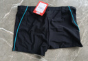 李寧（LI-NING）泳褲男士專業(yè)抗氯平角速干不貼身溫泉度假游泳褲627-2黑/藍 2XL 曬單實拍圖