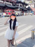 邦帛世學(xué)院風(fēng)白色襯衫連衣裙女氣質(zhì)收腰小個子甜美辣妹新款短裙a字裙 白色-配安全褲【M】 曬單實拍圖