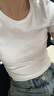 UR2025秋季新款女裝時(shí)尚修身褶皺收腰圓領(lǐng)短袖T恤UWM450063 本白 M 曬單實(shí)拍圖