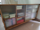 香木語實(shí)木書架書柜日式格子柜帶玻璃客廳落地矮柜家用書房置物架儲(chǔ)物柜 曬單實(shí)拍圖