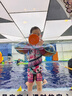 阿瑞娜（arena）兒童連體泳衣長(cháng)袖短褲防曬男孩女孩抗氯速干訓練泳裝KMF5006粉110 曬單實(shí)拍圖