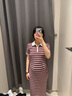 UR2025春季新款女裝休閑運動(dòng)風(fēng)撞色條紋短袖連衣裙UYY750051 曬單實(shí)拍圖