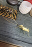 容山堂銅蓋置茶寵擺件 鐵壺紫砂壺蓋托 活動(dòng)關(guān)節(jié)仿真茶蟲功夫茶具配件 銅蓋置-原色飛蝗 曬單實(shí)拍圖