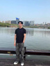 主意范（ZHUYIFAN）王嘉爾同款白色收袖口t恤男美式修身顯肌肉健身短袖彈力收腰半袖 黑色【修身顯瘦】 推薦指數(shù) L 115至130斤可穿 曬單實(shí)拍圖