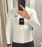 MBO夏季男子素色長袖騎行服C041戶外反光公路自行車騎行裝備 銀白 XL 曬單實拍圖