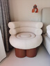 GUXI SOFA法式中古奶油風(fēng)棉花糖單人沙發(fā)椅網(wǎng)紅客廳陽(yáng)臺泰迪絨蛋糕卷休閑椅 杏色【親膚泰迪絨+碳素鋼腳架】 曬單實(shí)拍圖
