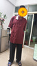 俞兆林（YUZHAOLIN）唐裝男中國(guó)風(fēng)爺爺奶奶情侶夏季父母短袖套裝爸爸過(guò)壽星生日中老年 園林花紋 紅色【套裝】 L /40 男【建議120-140斤】 曬單實(shí)拍圖