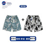 NASA WASSUP官方潮牌聯(lián)名短褲男夏季港風(fēng)印花沙灘褲寬松休閑短褲男士五分褲 藍蓮花+蝶戀花 2XL （建議150-170斤） 曬單實拍圖