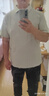 太子龍涼感科技含桑蠶絲短袖polo衫男士7A抗菌休閑棉麻T恤 淺灰2XL 曬單實(shí)拍圖