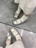 回力內(nèi)增高瑪麗珍單鞋女2025新款配裙子蝴蝶結(jié)小香風(fēng)法式芭蕾鞋子 銀/灰 37 曬單實(shí)拍圖
