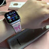 小米（MI）Applee/蘋果機(jī)通用Watch Series 10智能手表運(yùn)動(dòng)通話健康監(jiān)測(cè)手環(huán) 刺繡蝴蝶結(jié)皮帶-漸變銀高清通話 曬單實(shí)拍圖