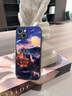 星空液態(tài)玻璃iphone16殼15Pro新款油畫高級14Promax蘋果13防摔套 【城堡】液態(tài)玻璃鏡頭全包 iphone 16 pro 曬單實拍圖
