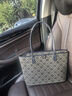 湯麗柏琦（Tory Burch）TB女包 T MONOGRAM托特包經(jīng)典印花拉鏈開(kāi)合Tote購物袋手提包 166419 海軍藍 405（小號） 曬單實(shí)拍圖
